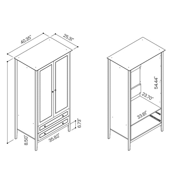Manhattan Comfort Crown Modern Armoire White 167GMC1