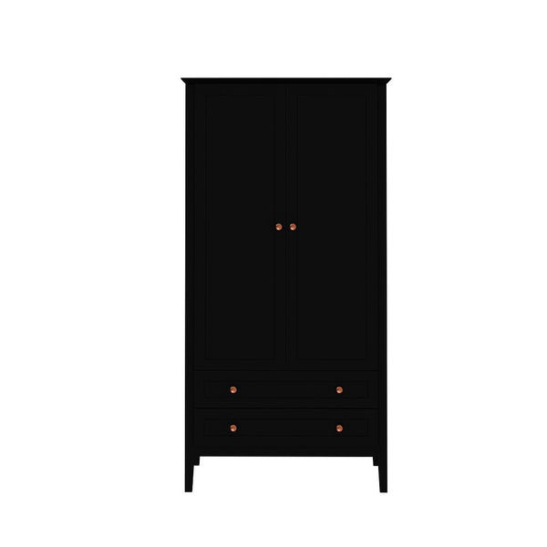 Manhattan Comfort Crown Modern Armoire Black 167GMC2