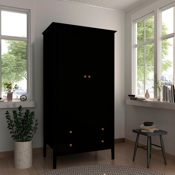 Manhattan Comfort Crown Modern Armoire Black 167GMC2