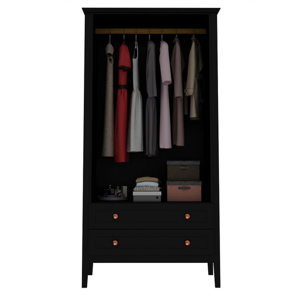 Manhattan Comfort Crown Modern Armoire Black 167GMC2