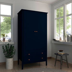 Manhattan Comfort Crown Modern Armoire Tatiana Midnight Blue 167GMC4