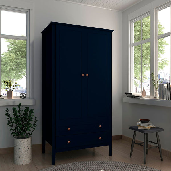 Manhattan Comfort Crown Modern Armoire Tatiana Midnight Blue 167GMC4