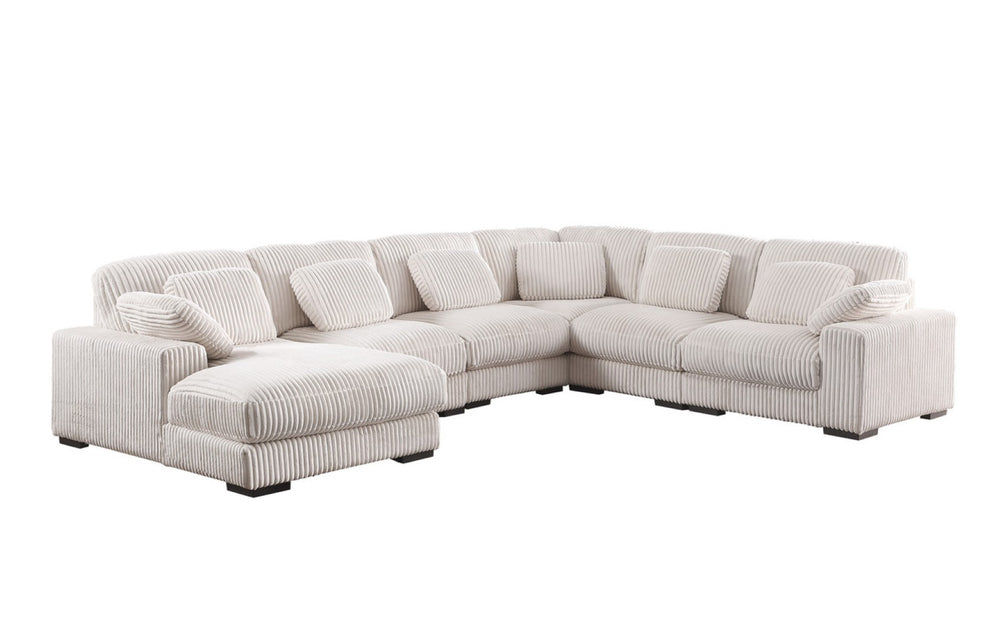 English Elm Elodie Corduroy Modular Sectional Sofa with Left Chaise for Spacious Living Rooms B2749S00262