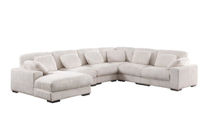 English Elm Elodie Corduroy Modular Sectional Sofa with Left Chaise for Spacious Living Rooms B2749S00262