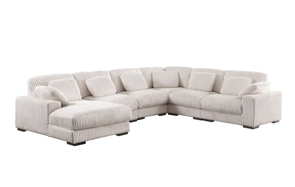 English Elm Elodie Corduroy Modular Sectional Sofa with Left Chaise for Spacious Living Rooms B2749S00262