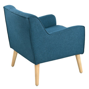 English Elm Mid-century Modern Accent Chair Tufted Polyester Upholstery Tapered Birch Legs N767P419113U