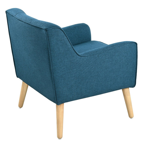 English Elm Mid-century Modern Accent Chair Tufted Polyester Upholstery Tapered Birch Legs N767P419113U