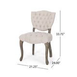 Christopher Knight Home® - Noble House - Crosswind Tufted Dining Chair With Cabriole Legs - Set Of 2