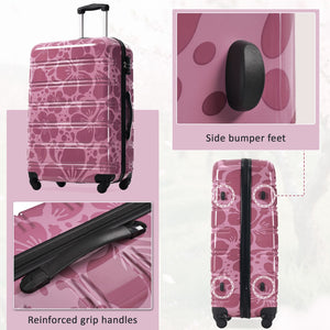 English Elm Hardshell Polycarbonate Luggage Set Three Piece Tsa Lock Spinner Travel Suitcases Pink Purple N732P306618H