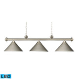 Casual Traditions 51'' Wide 3-Light Linear Chandelier - Satin Nickel - Includes LED Bulb 168-SN-LED Elk Lighting