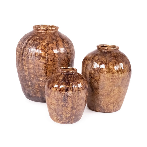 Distressed Textured Vase (16800M B93) Zentique