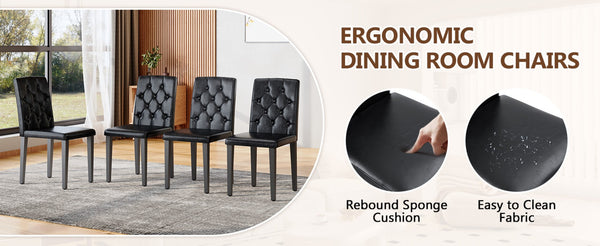 English Elm Table With Integrated Storage And 8 Ergonomic Black Pu Chairs For Modern Dining And Entertaining W1151S04270-GIGA