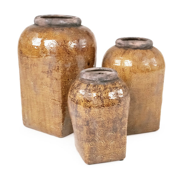 Distressed Textured Vase (16813S B93A) Zentique