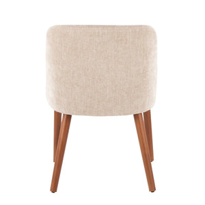 English Elm Chair Set of 2 Mid-century Modern Upholstered Dining Accent with Tapered Wood Legs Light Brown B202P471337