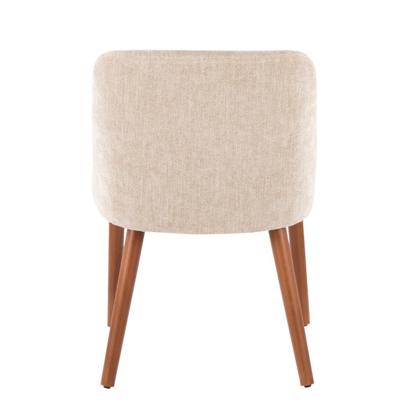 English Elm Chair Set of 2 Mid-century Modern Upholstered Dining Accent with Tapered Wood Legs Light Brown B202P471337