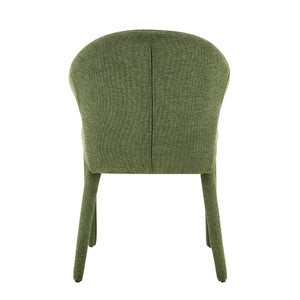 English Elm Modern Chenille Linen Accent Chair Sculptural Hollow Back Swivel Seat for Dining Vanity Green W3493P456222