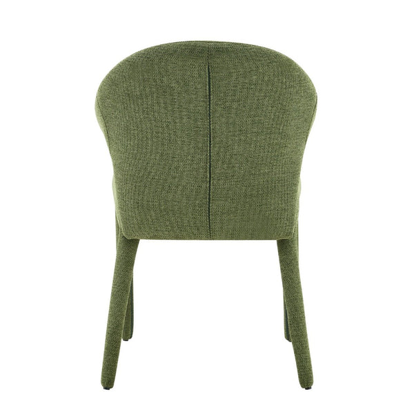 English Elm Modern Chenille Linen Accent Chair Sculptural Hollow Back Swivel Seat for Dining Vanity Green W3493P456222