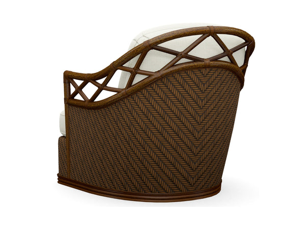 Diamond Cove Swivel Accent Chair with Down Fill Cushion and Brass Hardware for Living Rooms