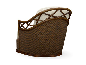 Diamond Cove Swivel Accent Chair with Down Fill Cushion and Brass Hardware for Living Rooms
