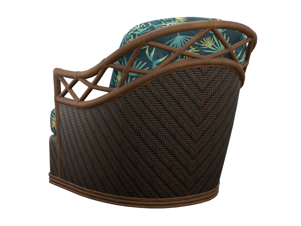 Lexington Diamond Cove Swivel Accent Chair with Down Fill Cushion and Brass Hardware for Living Rooms Blue/Aqua 1685-11SW-72