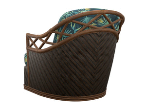 Diamond Cove Swivel Accent Chair with Down Fill Cushion and Brass Hardware for Living Rooms