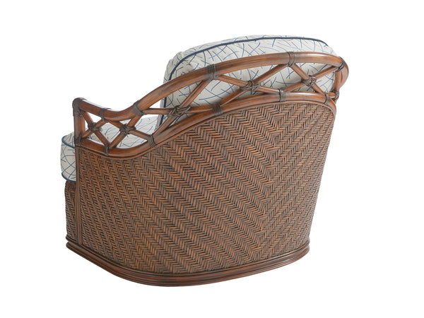 Lexington Tommy Bahama Home Diamond Cove Swivel Chair - Tropical Elegance With Down Cushion Comfort For Your Coastal Retreat  Wood 1685-11sw-41