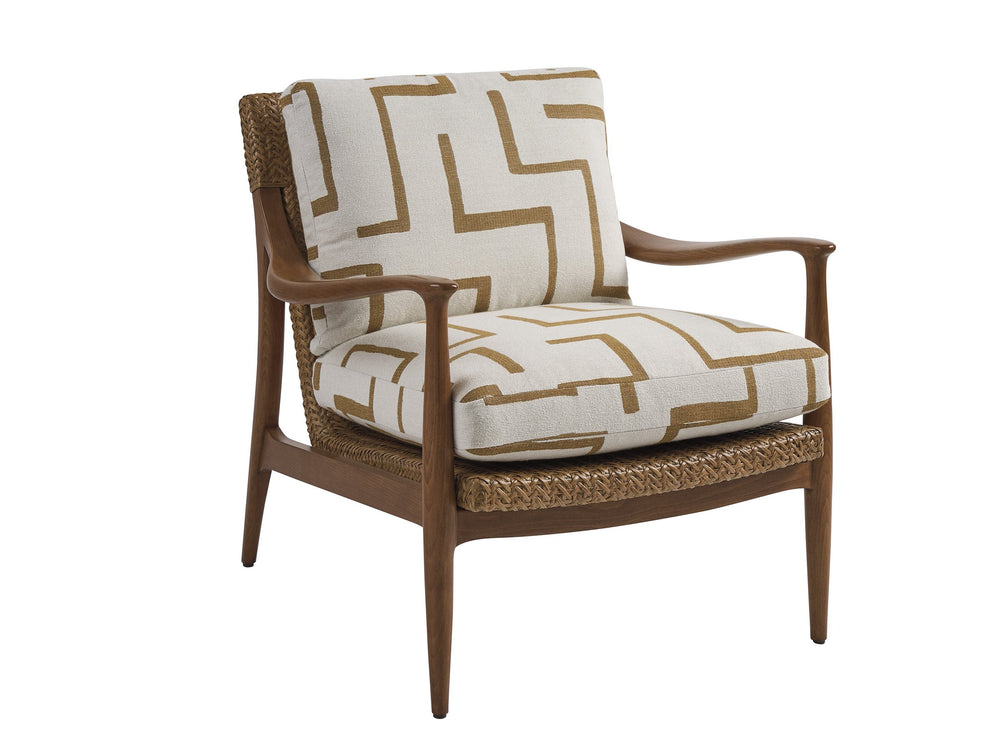 Lexington Claremont Fluted Accent Chair with Marble and Satin Gold Mid-century Living Room Seat 1686-11-60