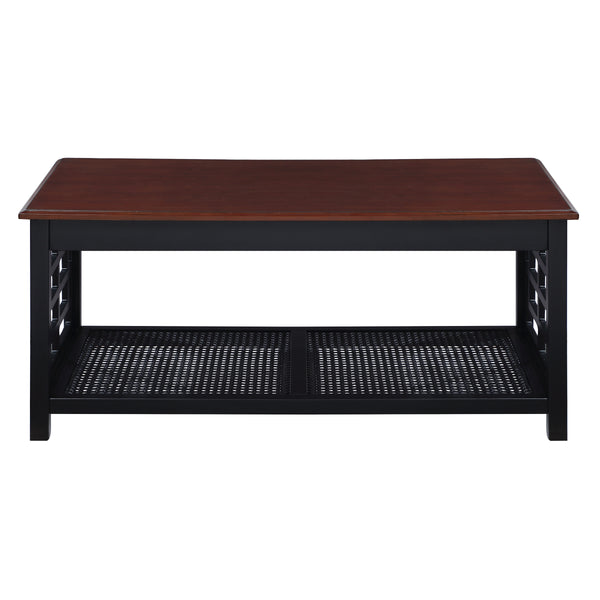 OSP Home Furnishings Oxford Coffee Table Black Frame / Cherry Top
