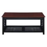 OSP Home Furnishings Oxford Coffee Table Black Frame / Cherry Top