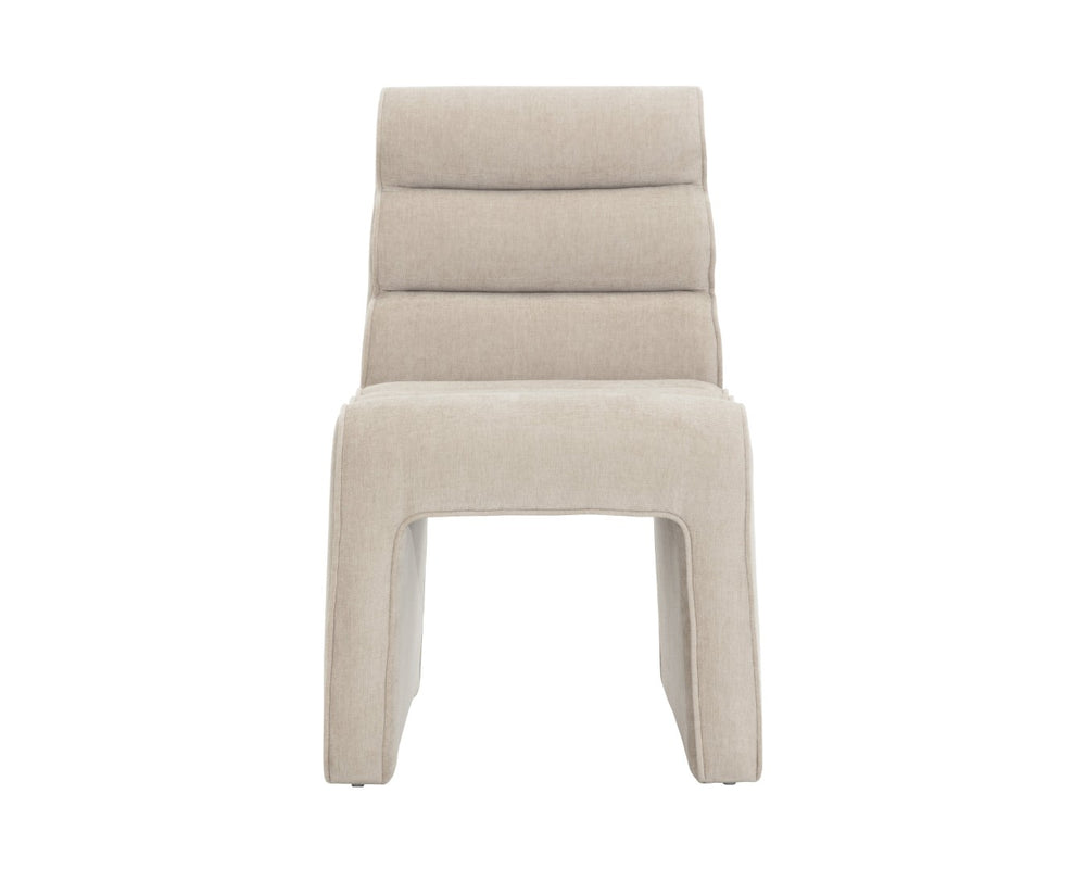 Sunpan STUART Dining Chair - Elegant Danny Cream Upholstery with Tufted Back for Modern Dining Spaces 112672