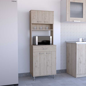 English Elm Della 60" Kitchen Pantry With Countertop - Stylish Light Gray Storage Solution For Compact Spaces B07091841