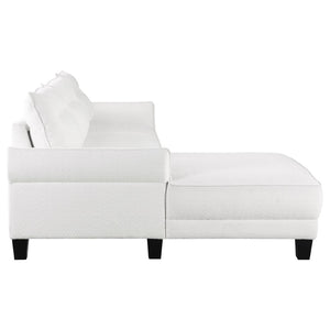 English Elm Granholm Teddy Bear Fabric Sectional Sofa with Curved Arms and Tapered Wood Legs B062S01454