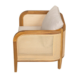 English Elm Christopher Knight Home® - Kirkby Outdoor Cushioned Arm Chair – Timeless Acacia Wood & Wicker Design For Lasting Comfort N775P265894T