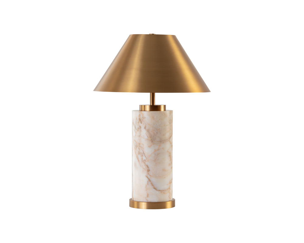 Sunpan Cilla Table Lamp - Luxurious Italian Marble Base With Gold Metal Shade For Modern Home Décor Elegance Gold Iron 112419