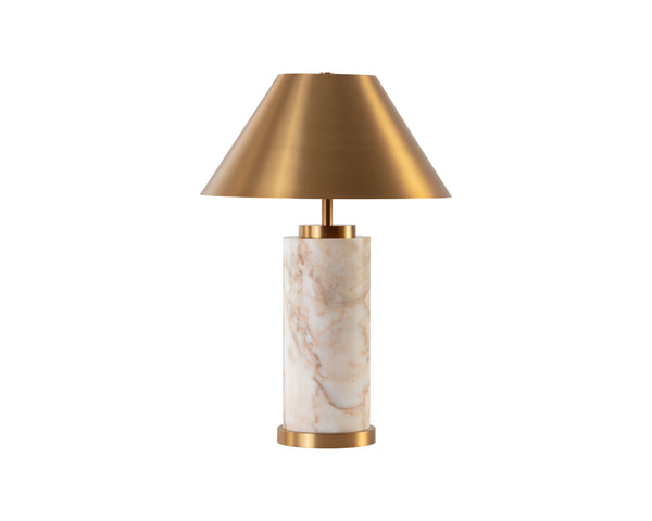 Sunpan Cilla Table Lamp - Luxurious Italian Marble Base With Gold Metal Shade For Modern Home Décor Elegance Gold Iron 112419