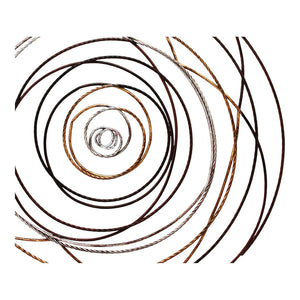 English Elm Iron Braided Rope Texture Round Wall Sculpture Handcrafted Gold Silver Metallic Art B2769P498410