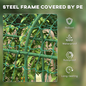 English Elm Outsunny 6 Foot Arch Garden Trellis with Steel Frame and Net for Climbing Vegetables W2225P174510