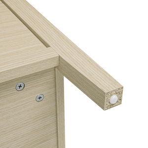 English Elm Hollowed-Out Cabinet With 2 Doors & 3 Drawers – Stylish American Furniture For Versatile Storage Solutions W688P223034