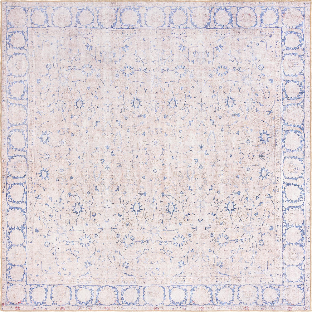 Unique Loom Timeless Bartholomew Machine Made Overdyed Rug Beige, Violet/Red 7' 6" x 7' 7"