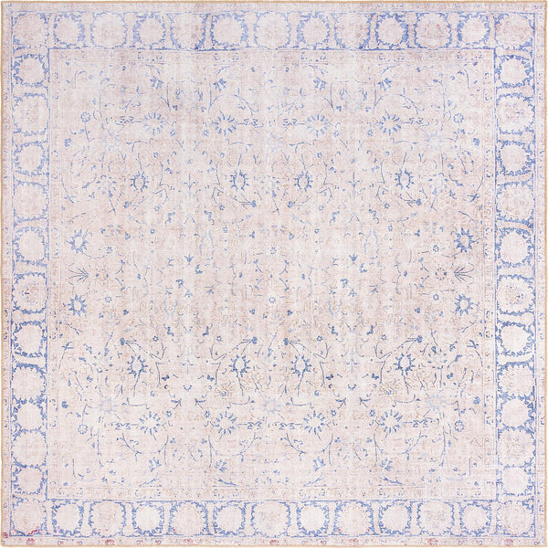 Unique Loom Timeless Bartholomew Machine Made Overdyed Rug Beige, Violet/Red 7' 6" x 7' 7"