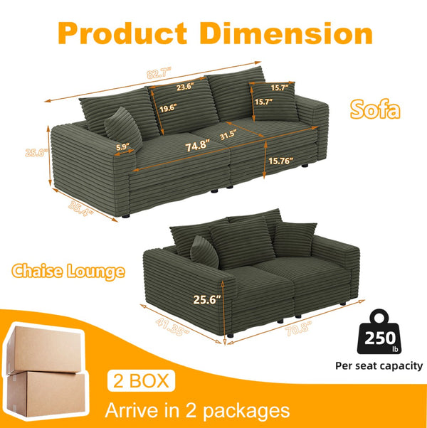 English Elm 82.6"upholstered Velvet Chesterfield Sofa with Button Tufting Nailhead Trim Rolled Arms Green W1885S00352