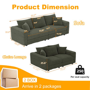 English Elm 82.6"upholstered Velvet Chesterfield Sofa with Button Tufting Nailhead Trim Rolled Arms Green W1885S00356