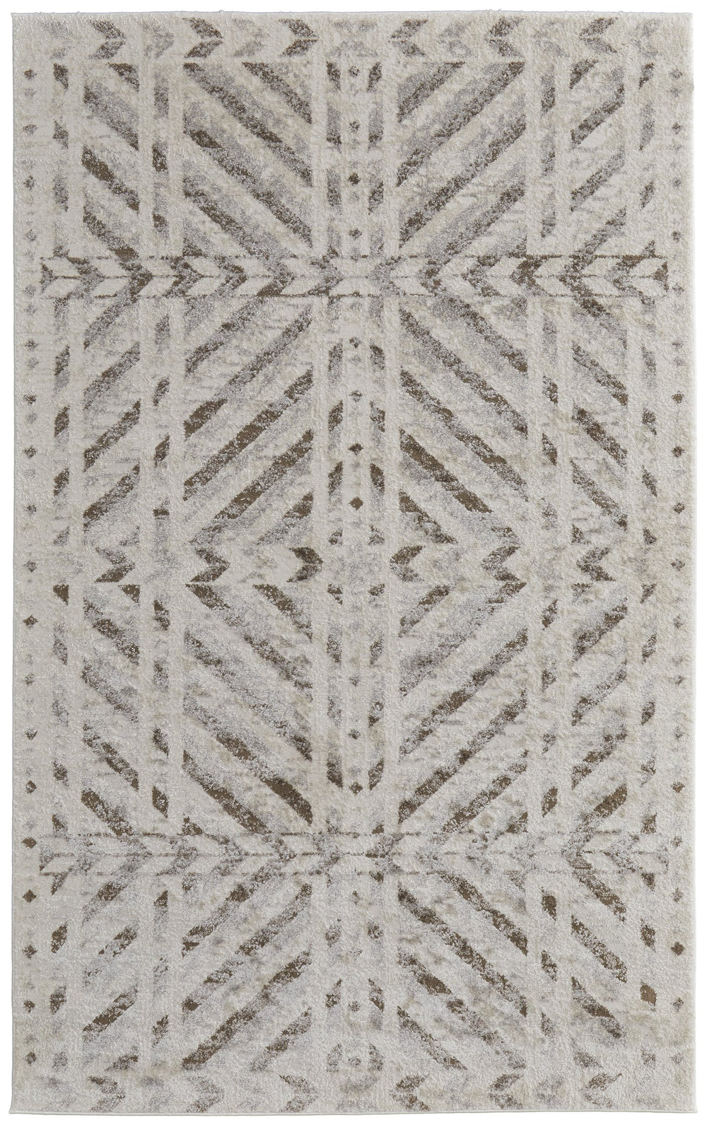 Feizy Rugs Vancouver Collection Stylish And Durable Geometric Rug For Modern Living With Soft, Easy-care Texture Ivory,Tan,Brown Polypropylene,Polyester Vnr39nqfbgebrnf05