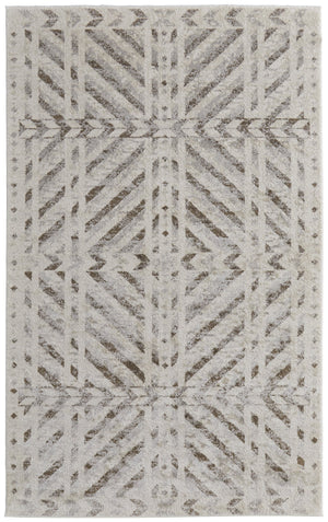 Feizy Rugs Vancouver Collection Stylish And Durable Geometric Rug For Modern Living With Soft, Easy-care Texture Ivory,Tan,Brown Polypropylene,Polyester Vnr39nqfbgebrnf05