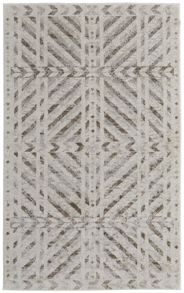 Feizy Rugs Vancouver Collection Stylish And Durable Geometric Rug For Modern Living With Soft, Easy-care Texture Ivory,Tan,Brown Polypropylene,Polyester Vnr39nqfbgebrnf05