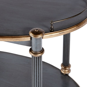 Butler Specialty Company Kathleen 31" Wood 2-tier Bar And Serving Cart With Antique Brass Gallery Pastel Blue Rubberwood Solids,Mdf,Cherry Veneer,Zinc Alloy 1690483-butler