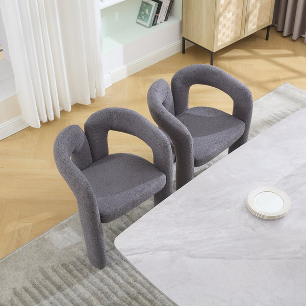 English Elm Contemporary Velvet Upholstered Barrel Accent Chair with Curved Support, Foam Seat, Steel Frame Finish Gray W395P224765