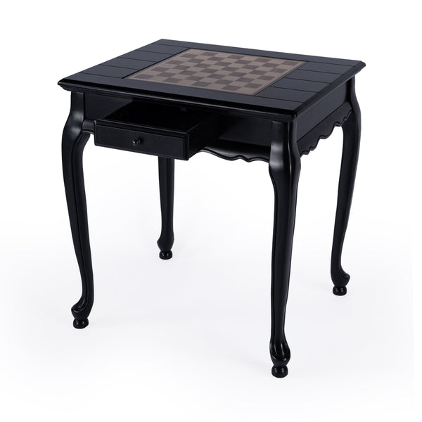 Butler Specialty Bannockburn Square Wood Game Table With Reversible Top & Antique Brass Drawer - Perfect For Family Fun Black Rubberwood Solids,Mdf,Cherry,Maple And Walnut Veneers 1694111-butler