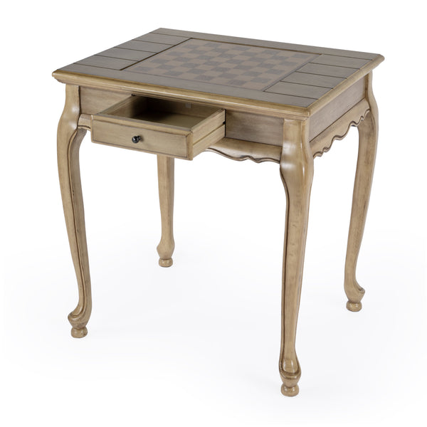 Butler Specialty Bannockburn Square Wood Game Table With Reversible Top & Antique Brass Drawer - Perfect For Family Fun Tan,Beige Rubberwood Solids,Mdf,Cherry,Maple And Walnut Veneers 1694424-butler