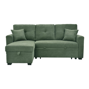 English Elm Sleeper Sectional with Storage Chaise Tufted Polyester Sofa Bed for Small Spaces W5568S00041